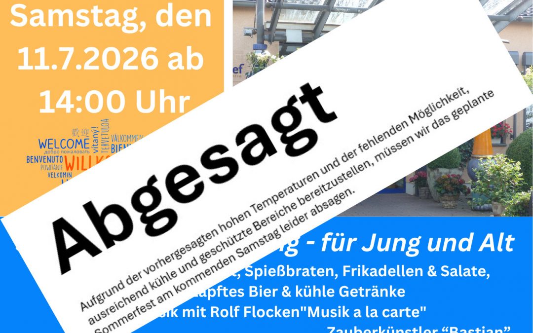 LEIDER ABGESAGT! Das St. Josef Sommerfest 2026! LEIDER ABGESAGT!